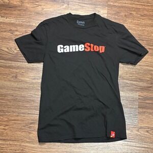 GameStop Employee Logo T-Shirt Men's Small Black Rare Rocket Tag Gaming Tee